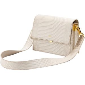 JW Pei mini flap crossbody bag Ivory Lizard